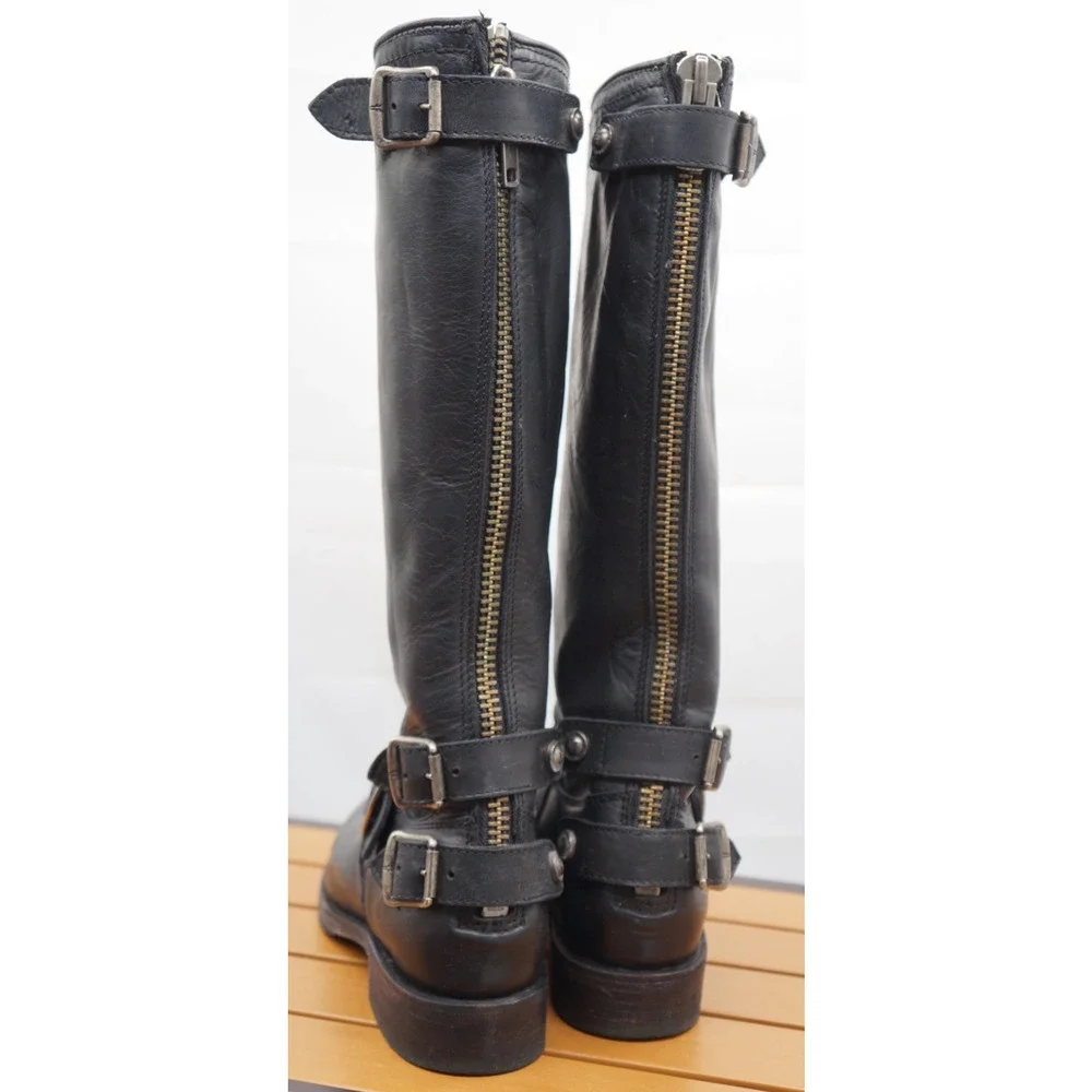 Frye Leather Womens Boots Veronica Back Zip Leather size 6.5B - Picture 4 of 9